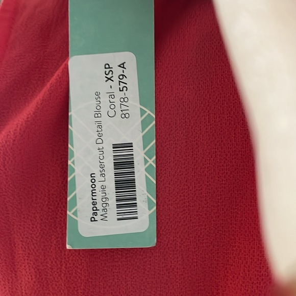 Papermoon Vibrant Coral Floral Cutout Tank Top NWT Size: XSP - Picture 12 of 12